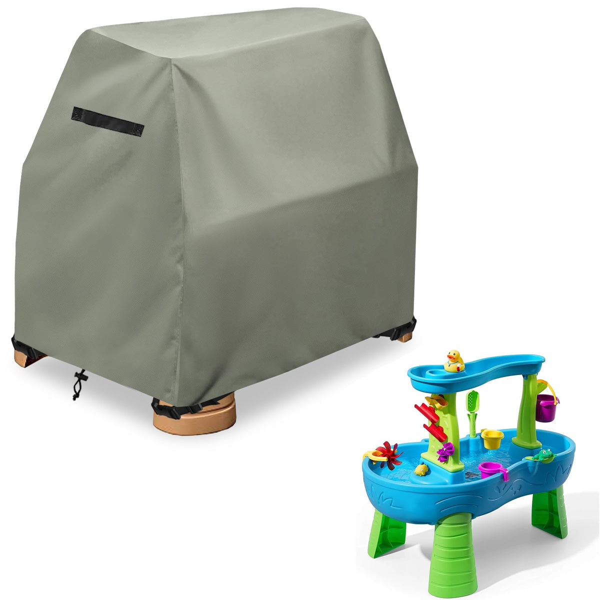 Dalema Kids Water Table Cover with durable 600D material protects outdoors.