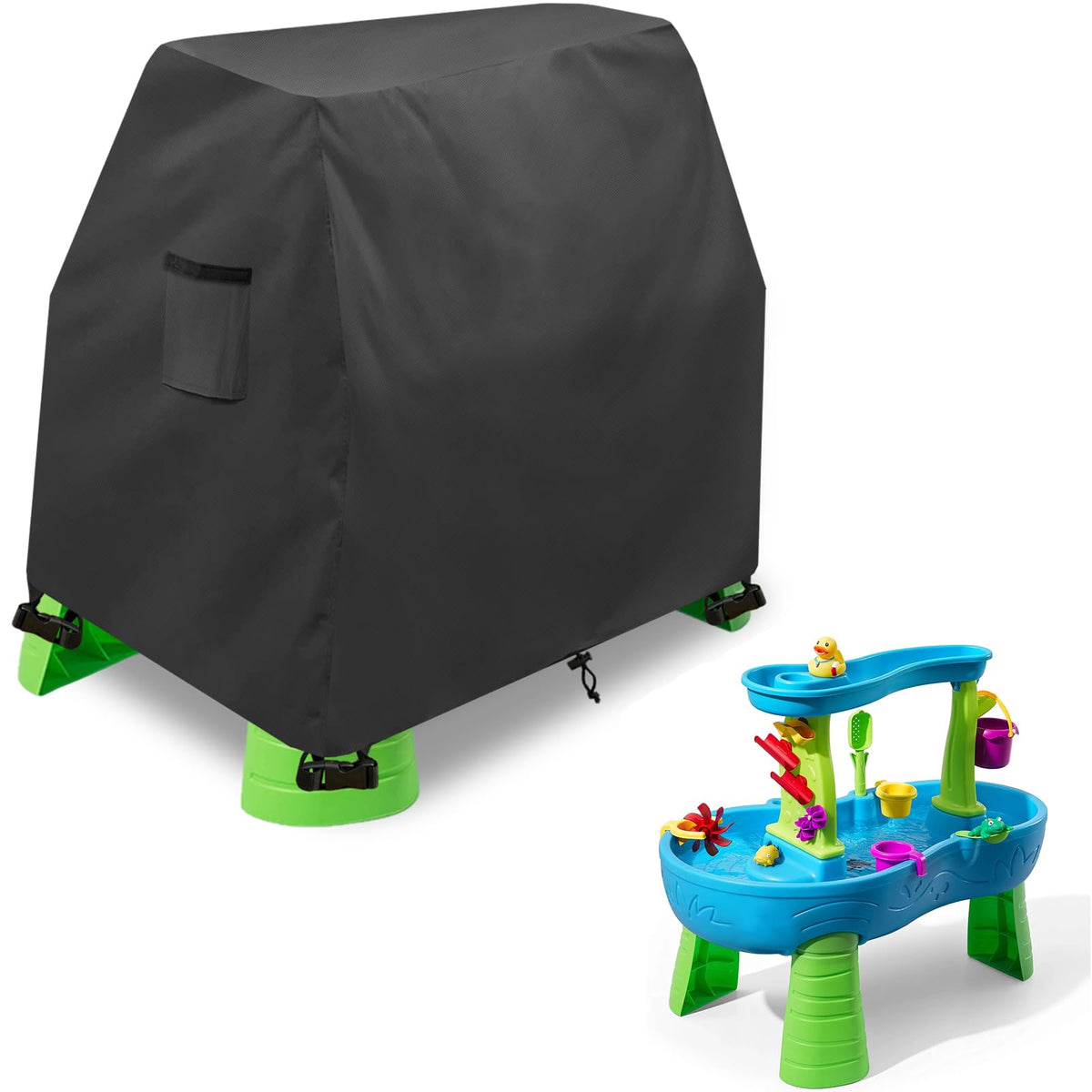 Dalema Kids Water Table Cover with full coverage protects against rain and debris.