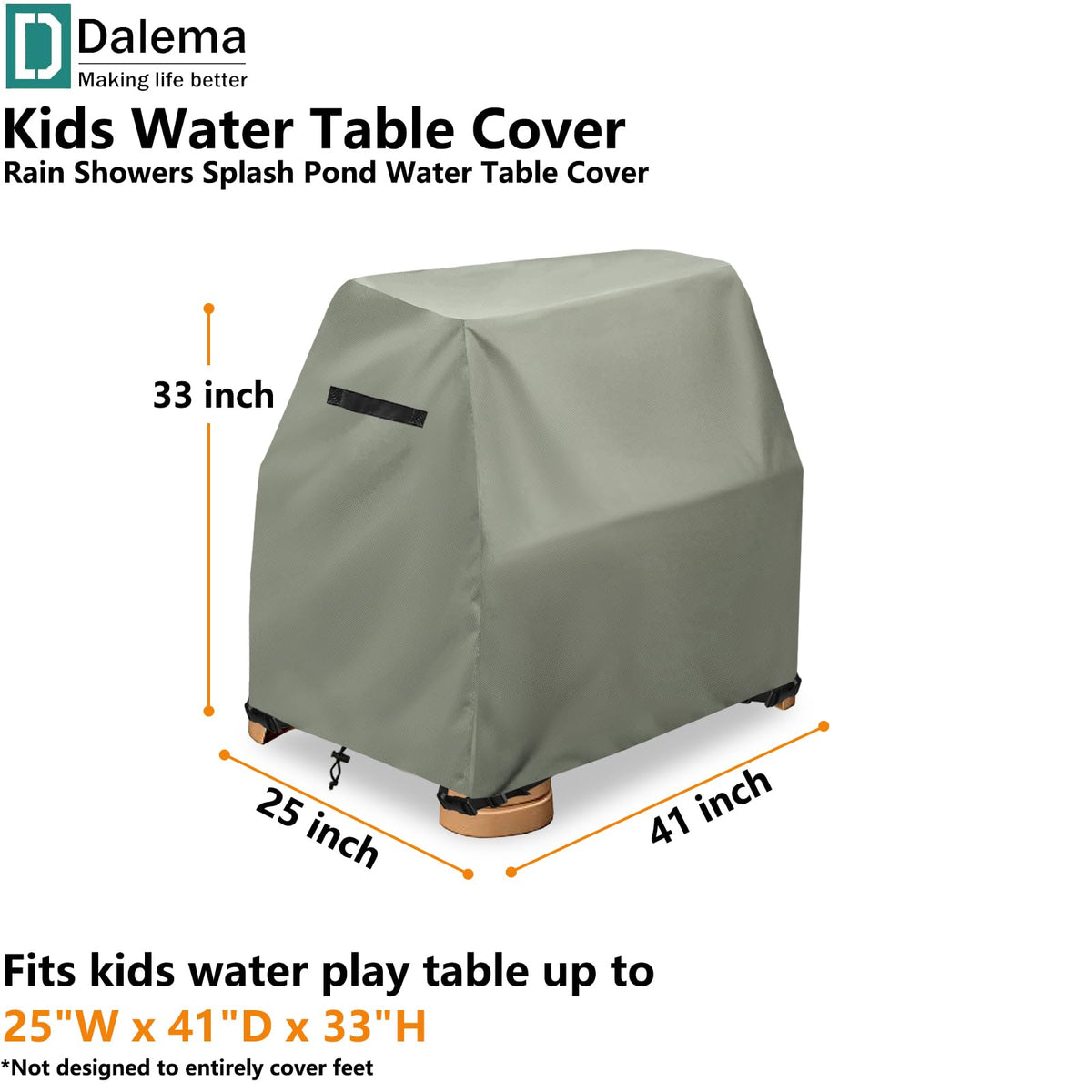 Dalema cover highlighting weatherproof design protects from rain and UV exposure.