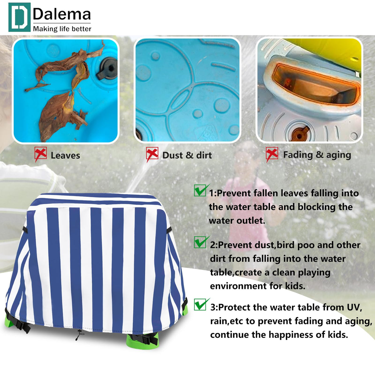 Dalema zipper storage bag allows easy storage when not in use.