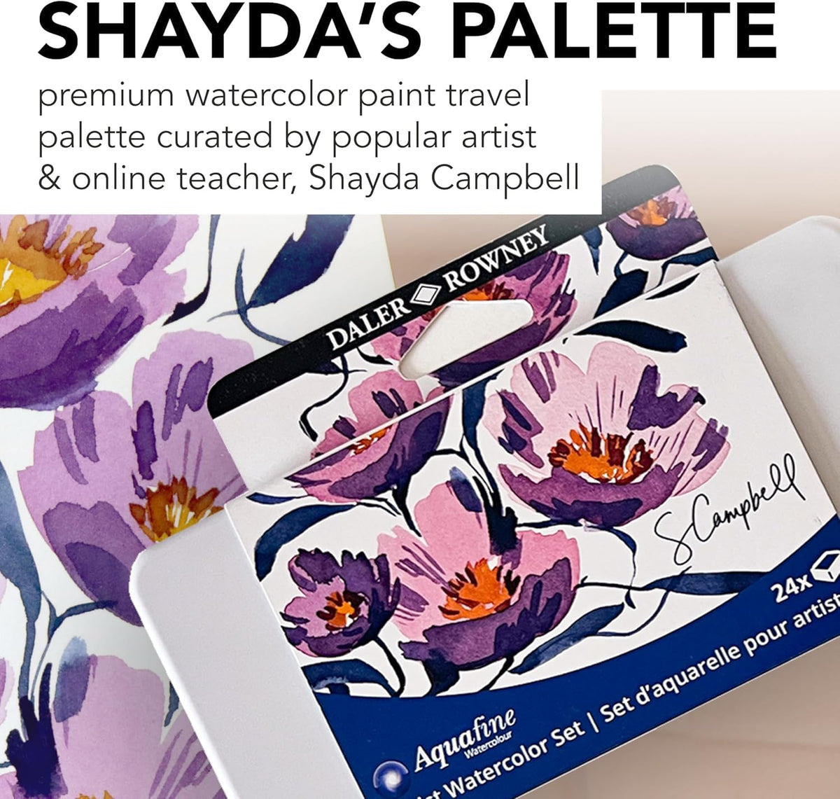 Shayda Campbell palette with Aquafine colors for confident watercolor planning.