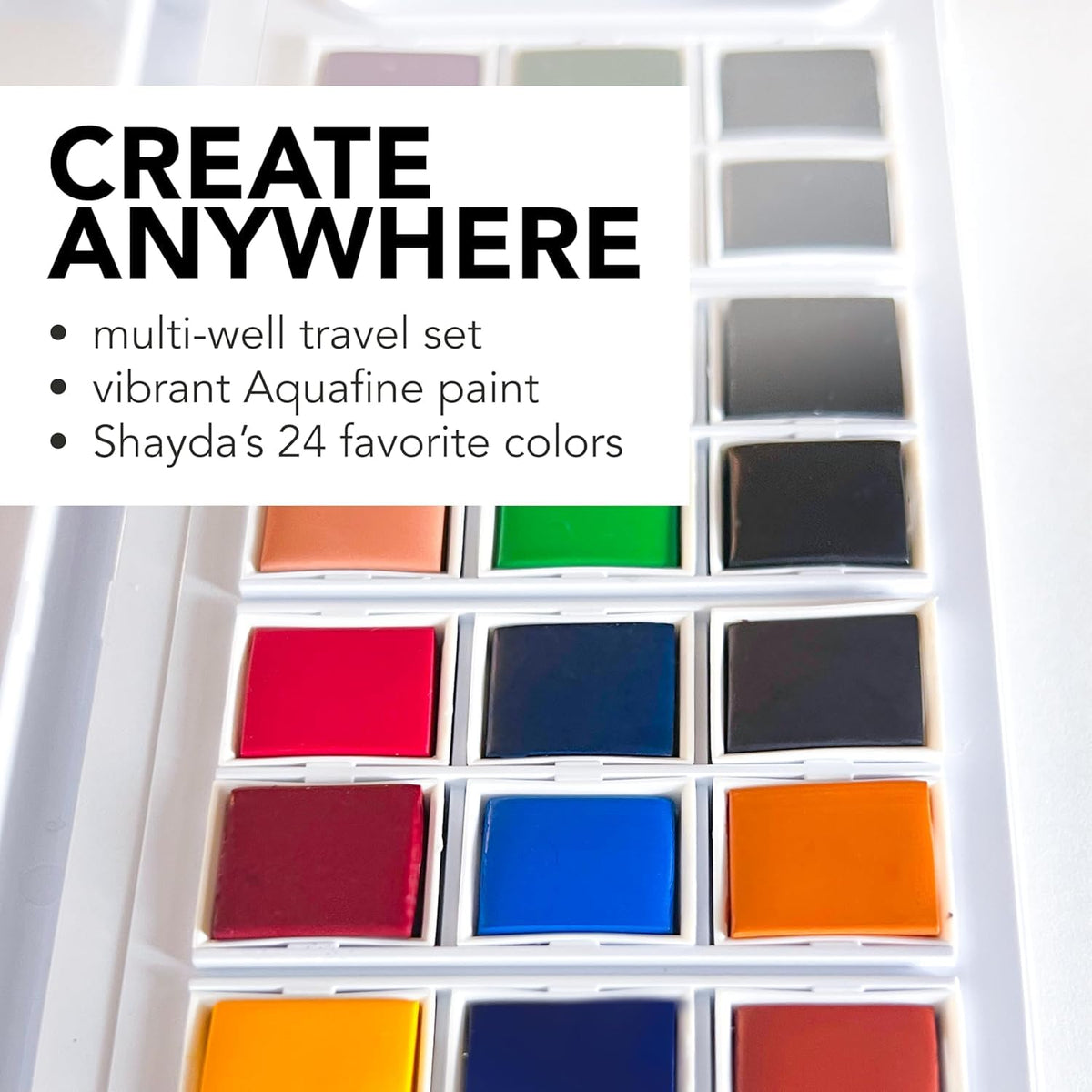 Activate Aquafine colors with water for effortless washes and blending.