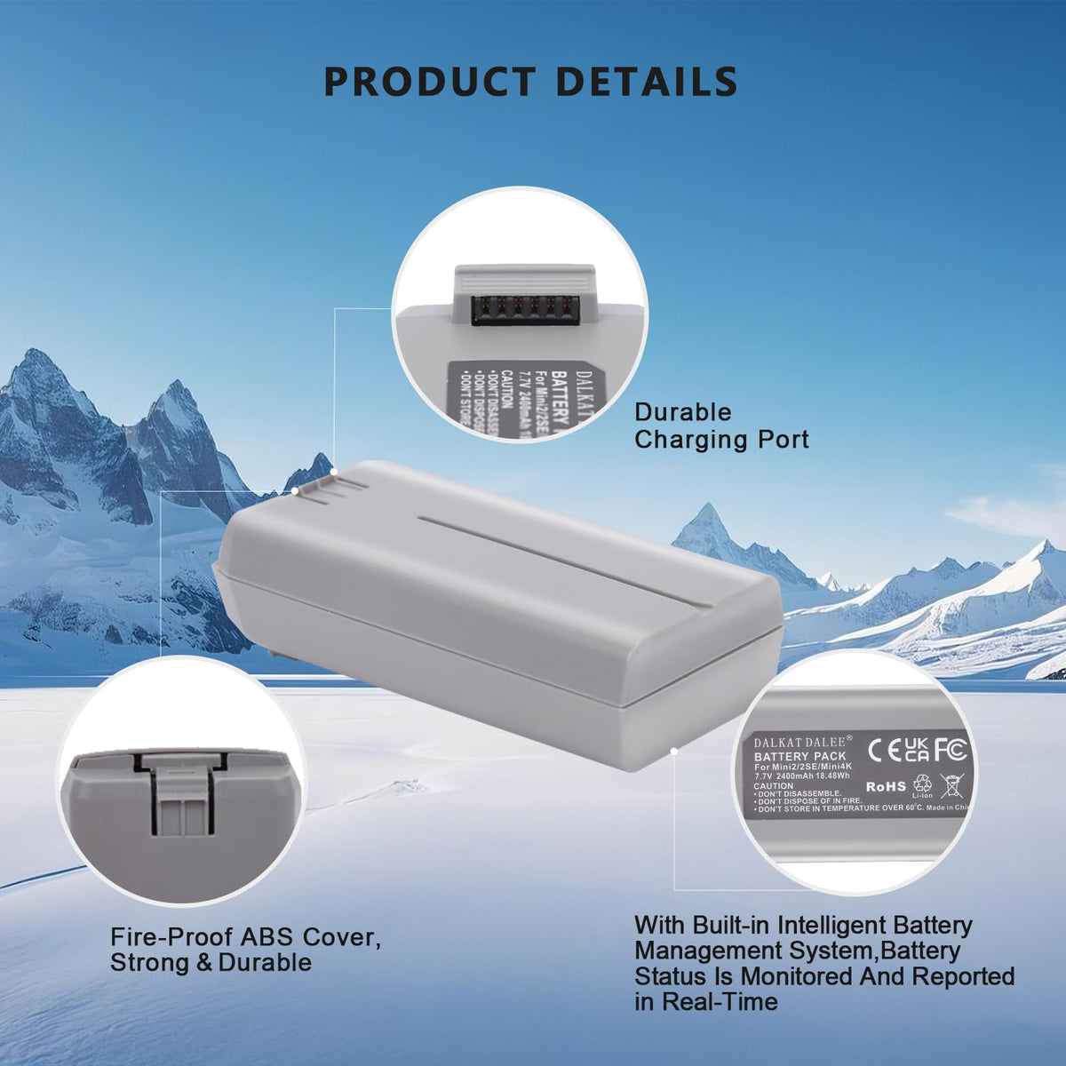 Dalkat Dalee smart management display shows battery status at a glance