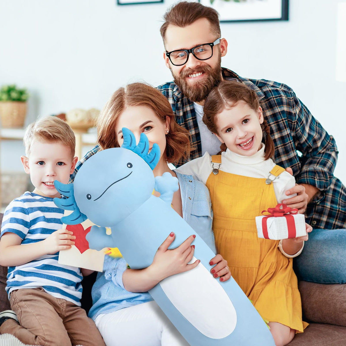 Dalmao 36-inch blue axolotl plush gift for kids birthdays