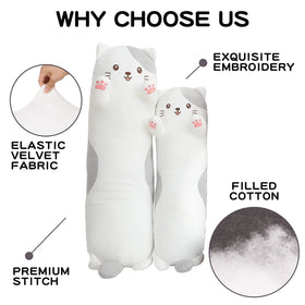 Dalmao 36-inch cat plush bedtime snuggle for cozy nights