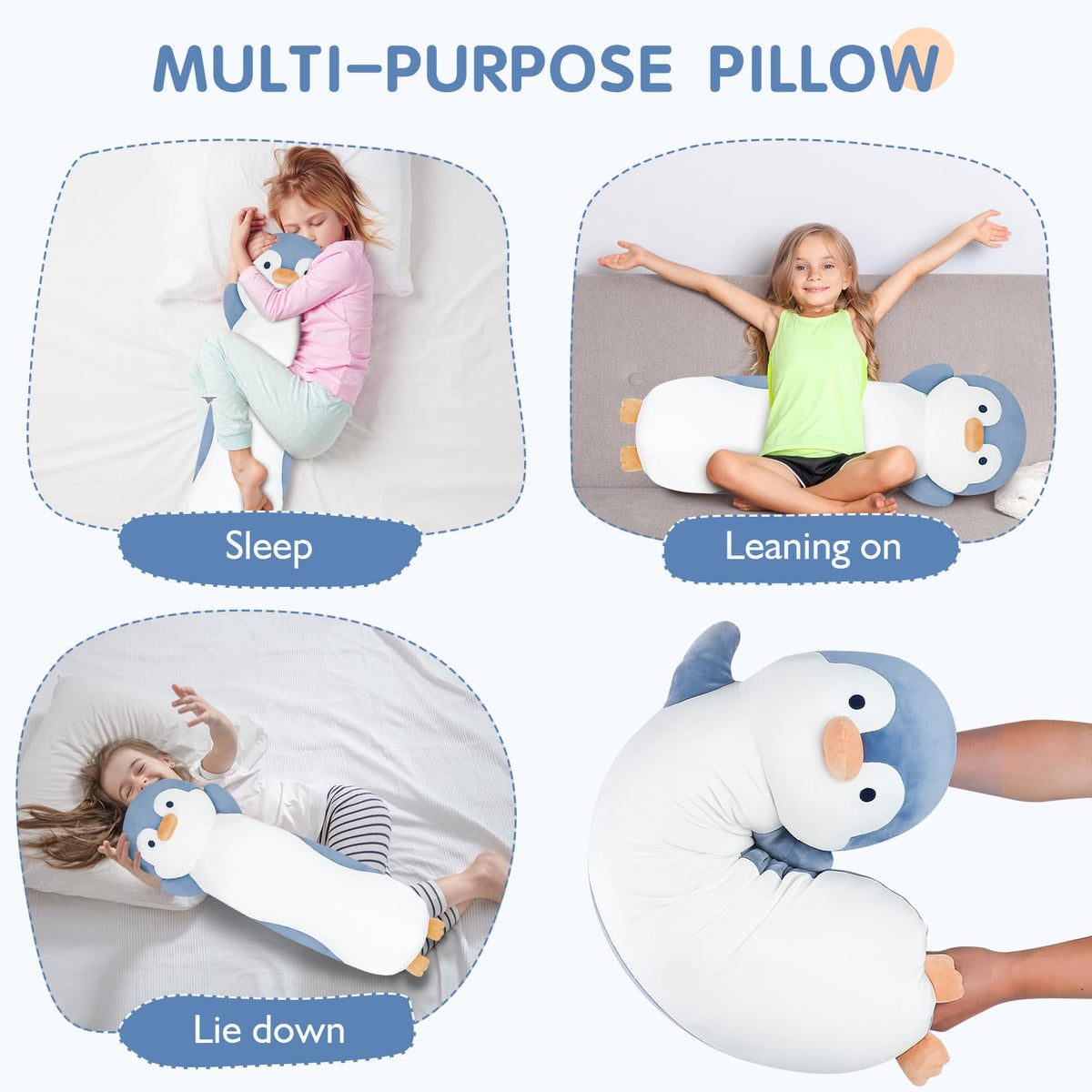 Dalmao penguin pillow on bed or couch as versatile decor and comfort item