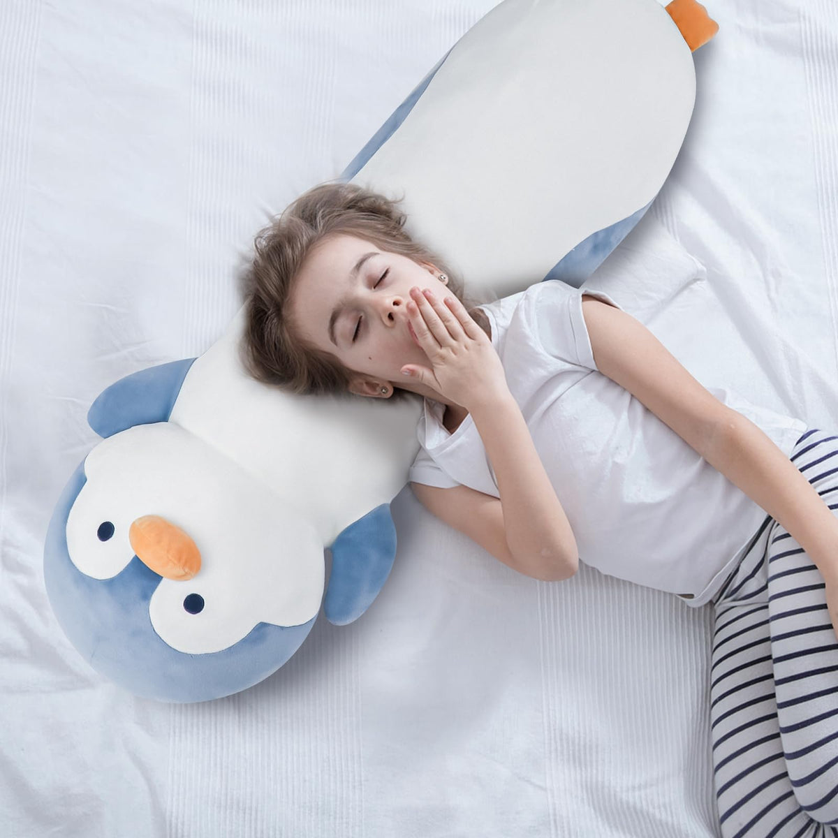 Dalmao cute penguin face pillow detail adds playful decor.