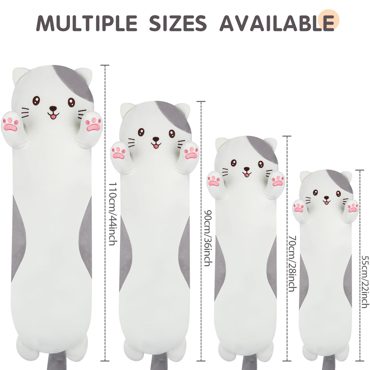 Dalmao giant cat plush close-up shows soft fabric and durable fill for long hugs.
