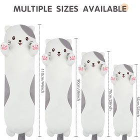 Dalmao giant cat plush close-up shows soft fabric and durable fill for long hugs.