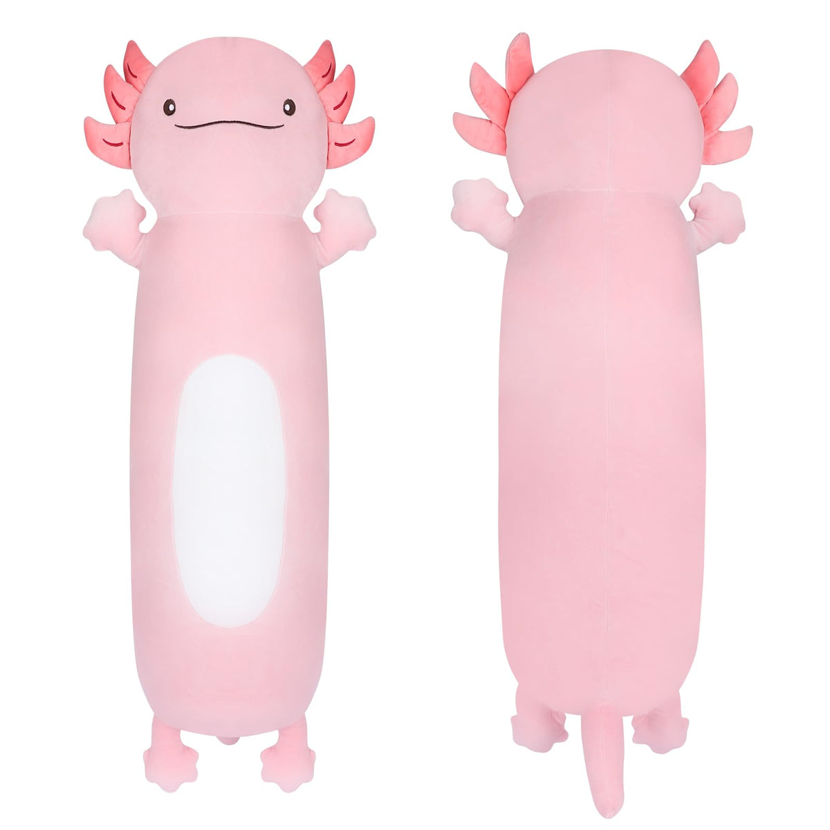 Dalmao 36-inch giant pink axolotl plush for cuddling and play.