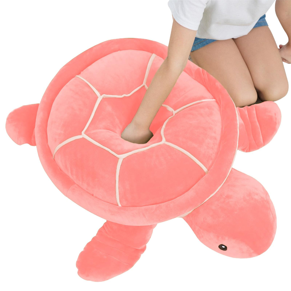 Dalmao giant pink turtle plush with ultra-soft texture for cozy snuggles