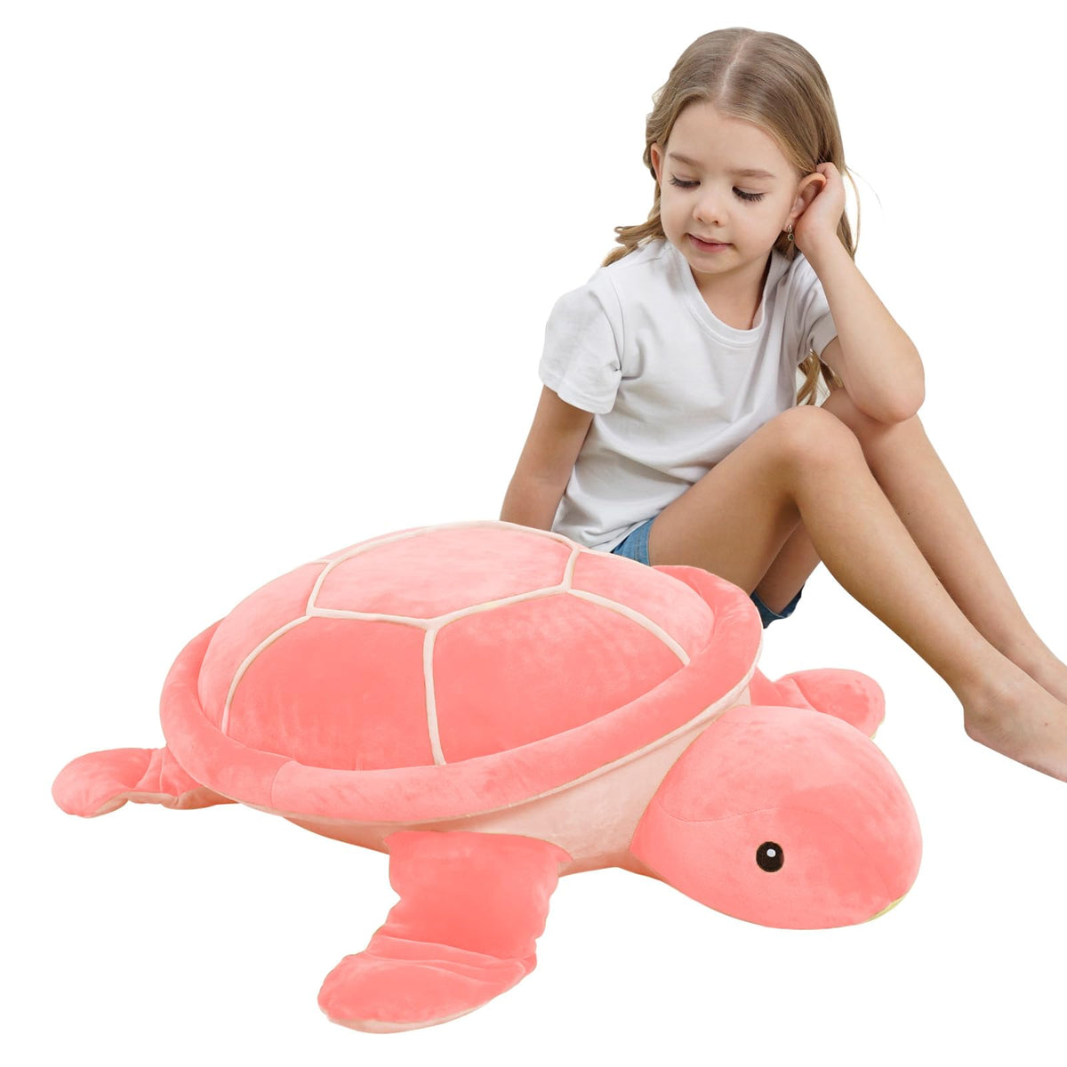 Dalmao kid-friendly pink turtle plush for safe imaginative play