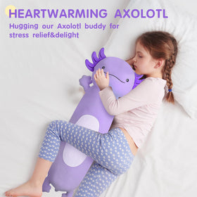 Dalmao machine-washable axolotl plush stays fluffy after washes.