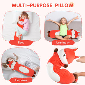 Dalmao machine washable fox pillow for easy cleaning after play.