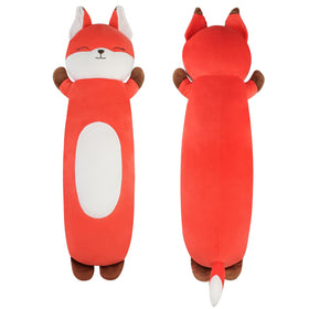 Dalmao orange fox plush pillow 36 inches for cozy lounging and snuggles.