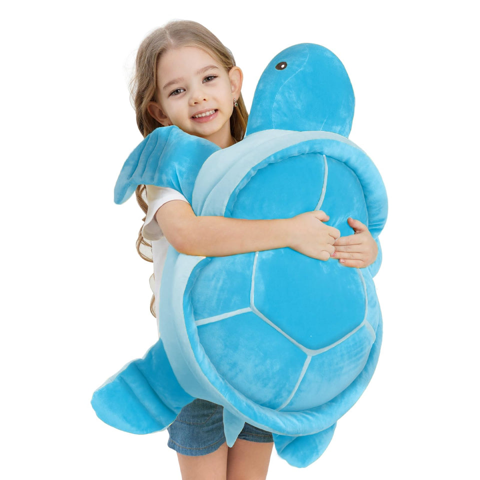 Dalmao 28-inch sea turtle plush toy for full-body hugs and comfort