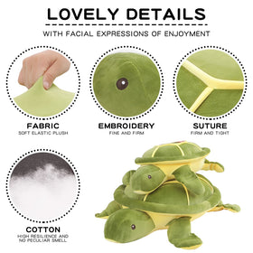 Dalmao sea turtle body pillow use; versatile support for rest.