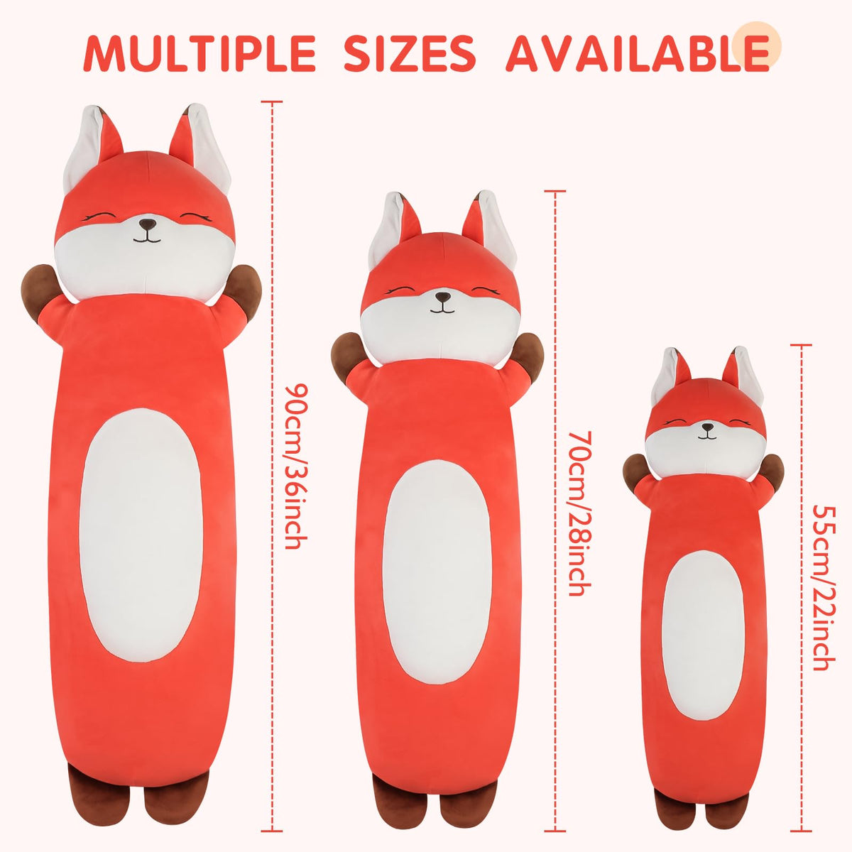 Dalmao soft fox body long pillow offers toy and cushion versatility.