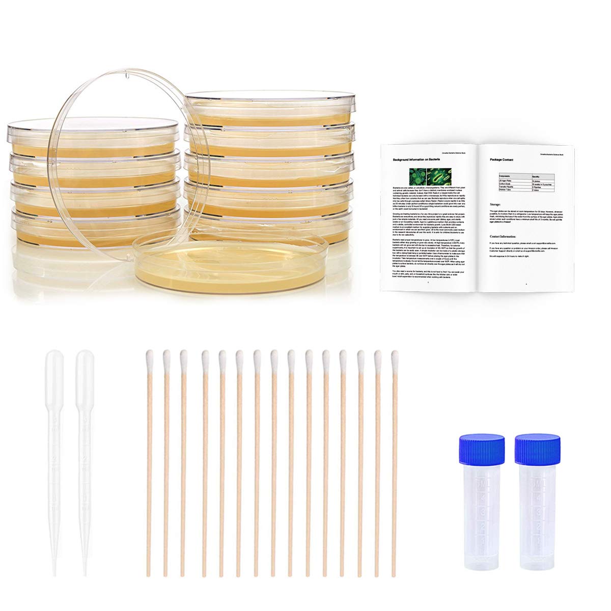 DalosDream Bacteria Kit showing pre-poured agar plates for safe learning