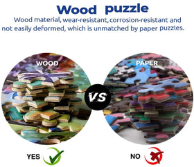 DALUOHAOQI wooden puzzle pieces close-up reveals rich colors and precise fit