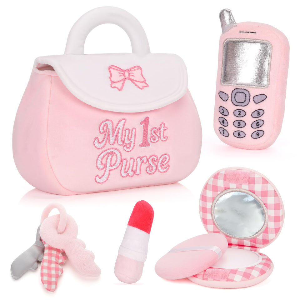 Dalycro My 1st Purse Plush Phone – soft, safe toy for pretend play on the go.