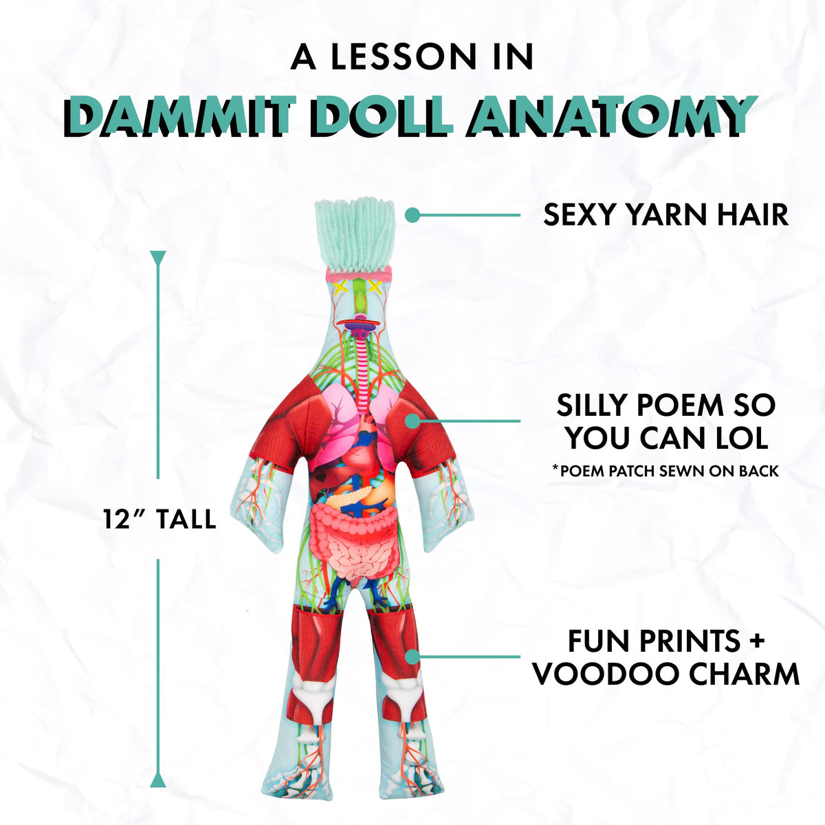 Dammit Doll skeletal structure view sparks laughter and quick stress release
