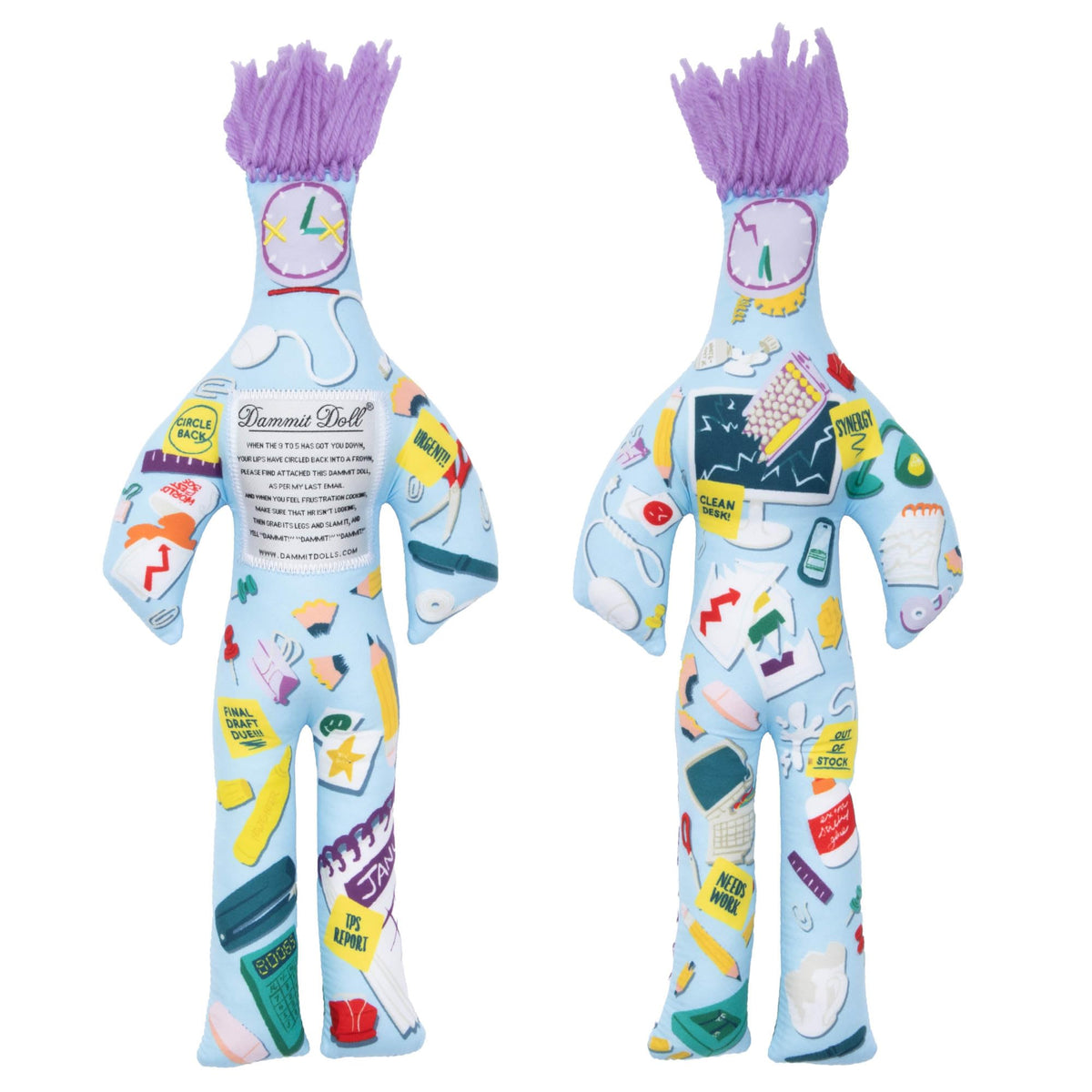Dammit Doll close-up ready for quick stress release.