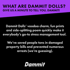 Dammit Doll Limited Edition stands as a quirky desk companion for artful coping.