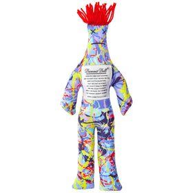 Dammit Doll Limited Edition with paint splatters for creative stress relief on your desk.