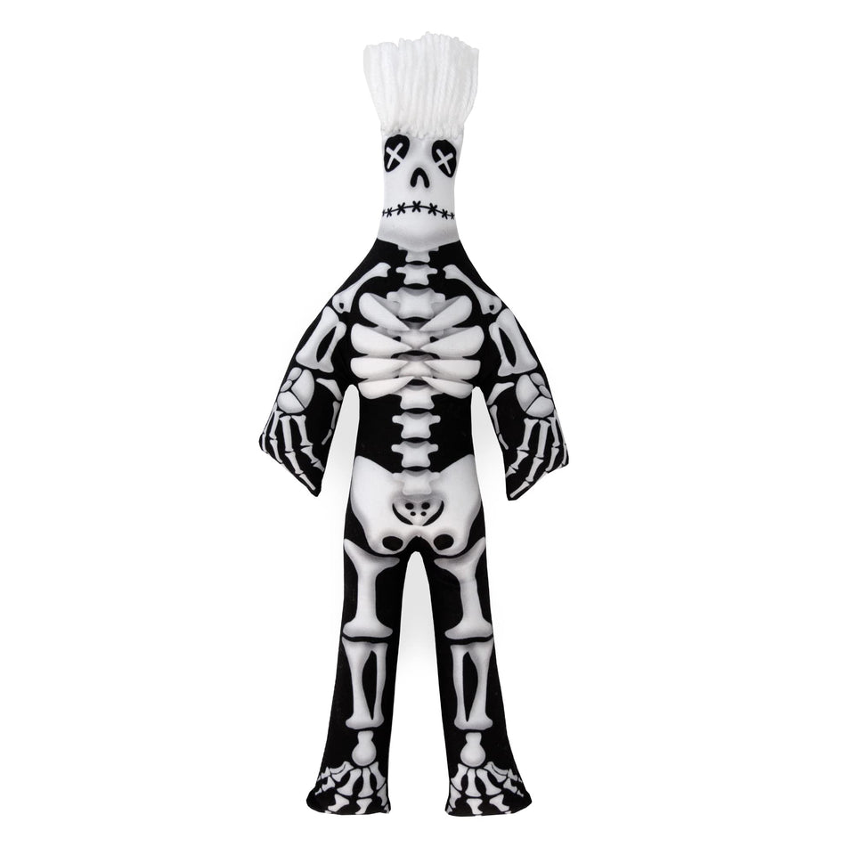 Dammit Doll skeleton front view shows the bone-inspired design for desk humor.