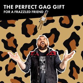 Dammit Doll leopard print design enhances mood with satisfying thwack.