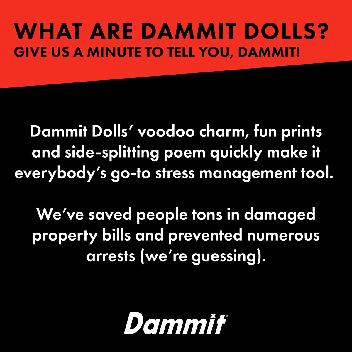 Dammit Doll red tie highlights the iconic look