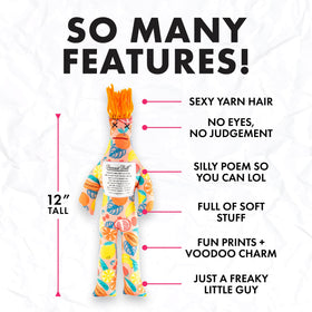 Dammit Doll shown as a white elephant gift with color