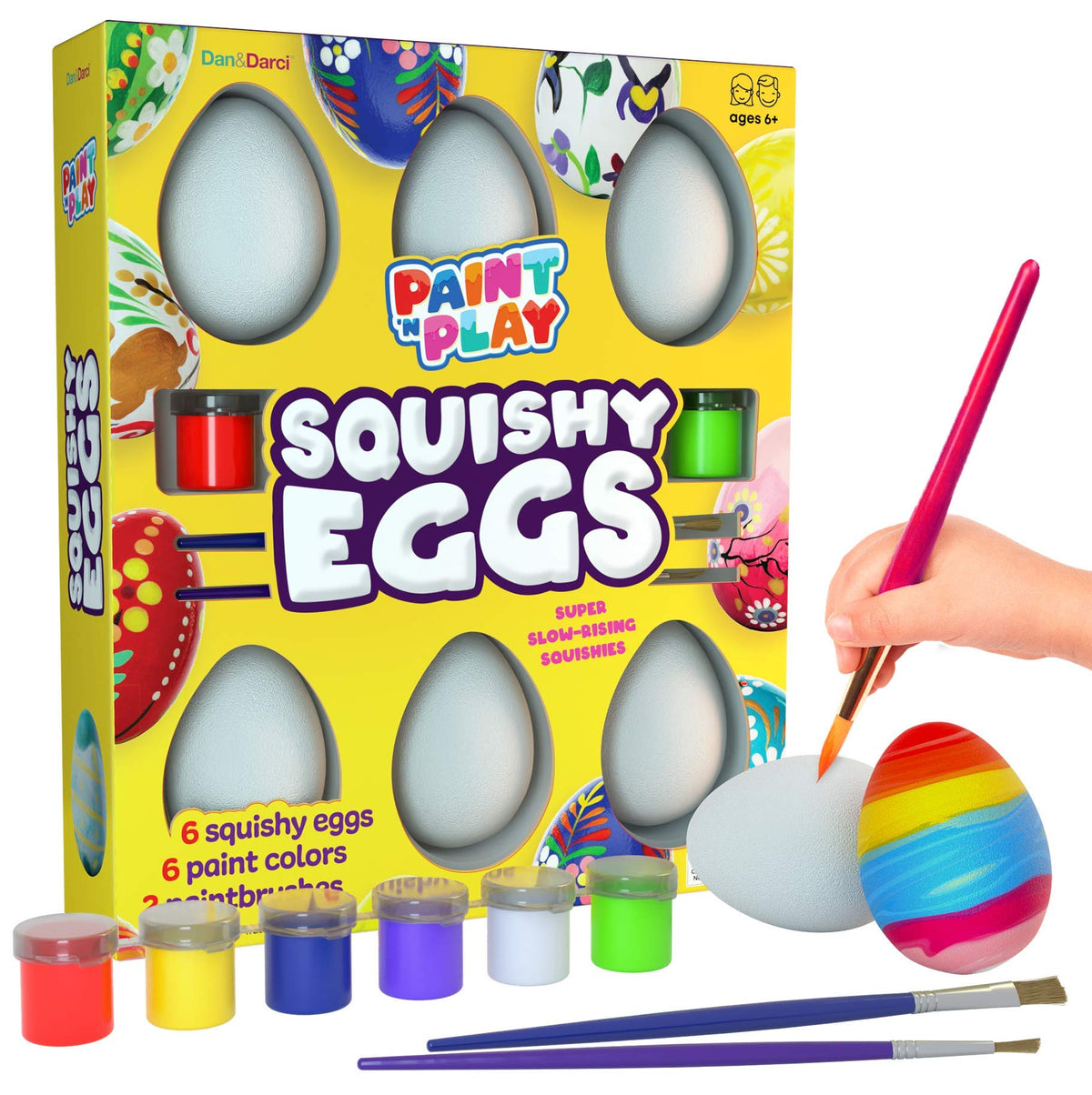 Dan&Darci Easter Egg Squishy Paint Kit – blank eggs ready for creative coloring.