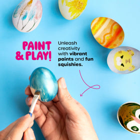 Portable kit supports at-home crafts and classroom Easter projects with easy cleanup.