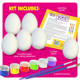 Dan&Darci paints and brushes help kids add vibrant designs to squishy eggs.