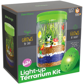Dan&Darci light-up terrarium jar glowing with a miniature garden