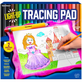 Dan&Darci Light Up Tracing Pad front view supports creative tracing during quiet time
