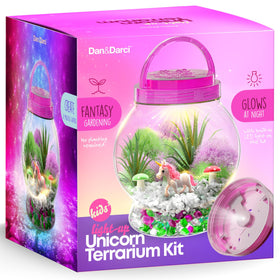 Dan&Darci light-up unicorn terrarium jar for imaginative play and easy assembly.