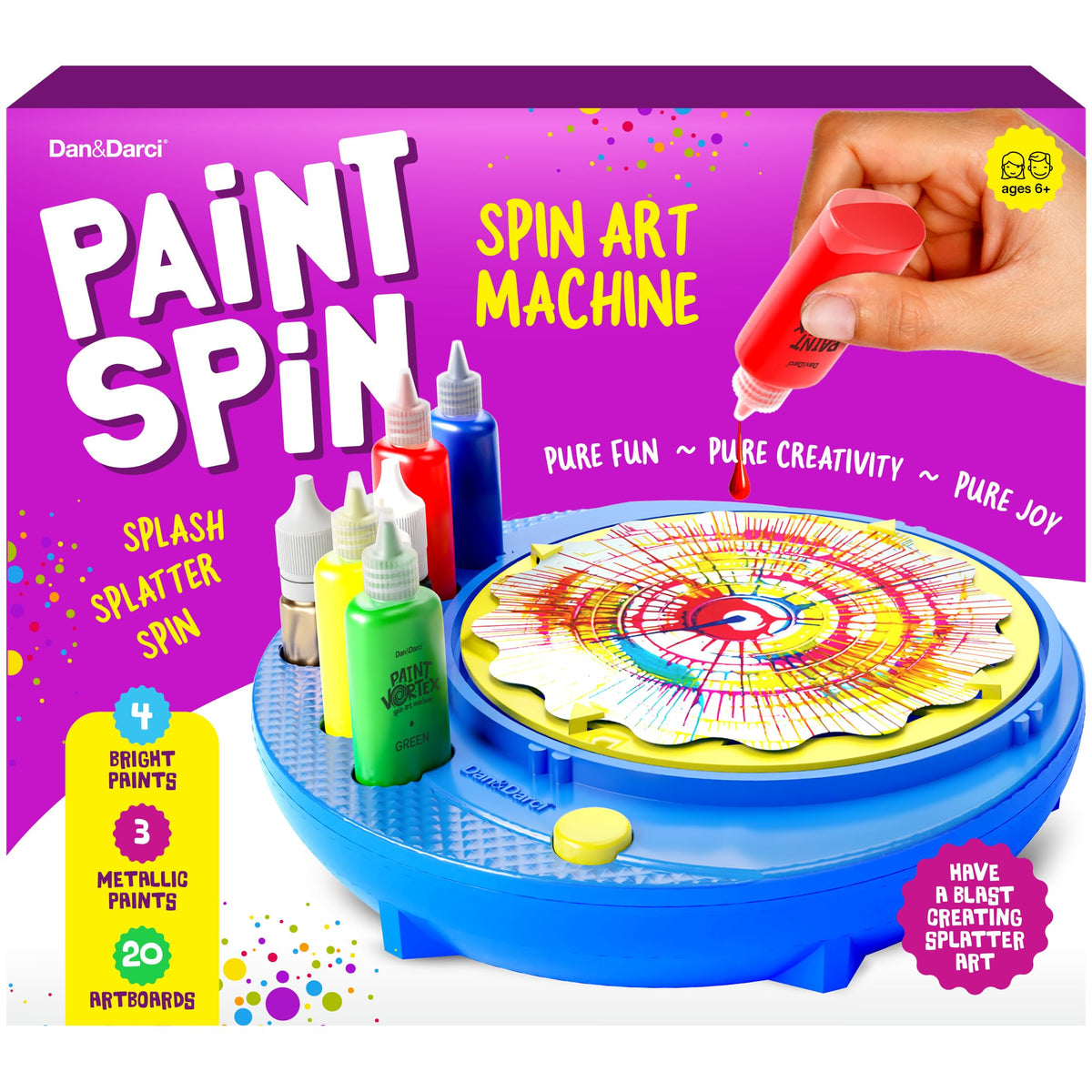 Dan&Darci paint spin art machine in action sparks creativity for kids.