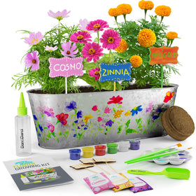 Dan&Darci planter tin ready for a colorful kids' garden craft project.