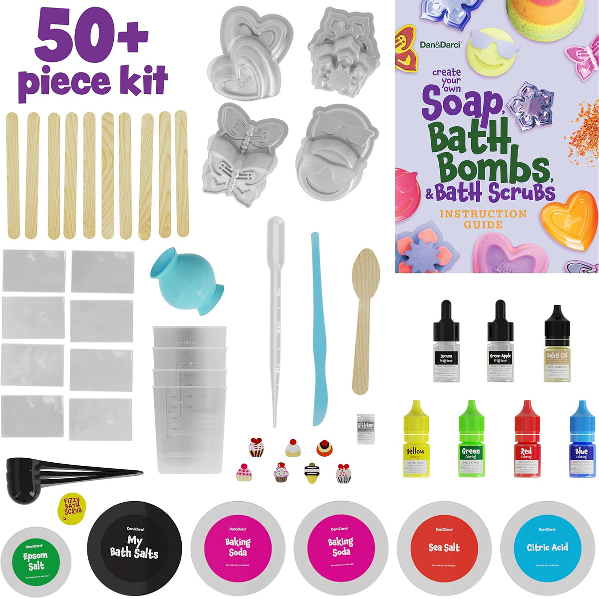 Dan&Darci soap bar molds display for vibrant, color-rich creations