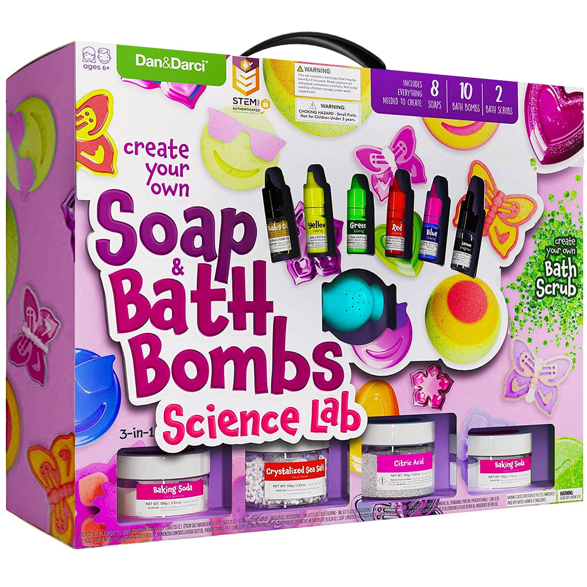 Dan&Darci soap bath bomb kit contents ready for creative at-home crafts