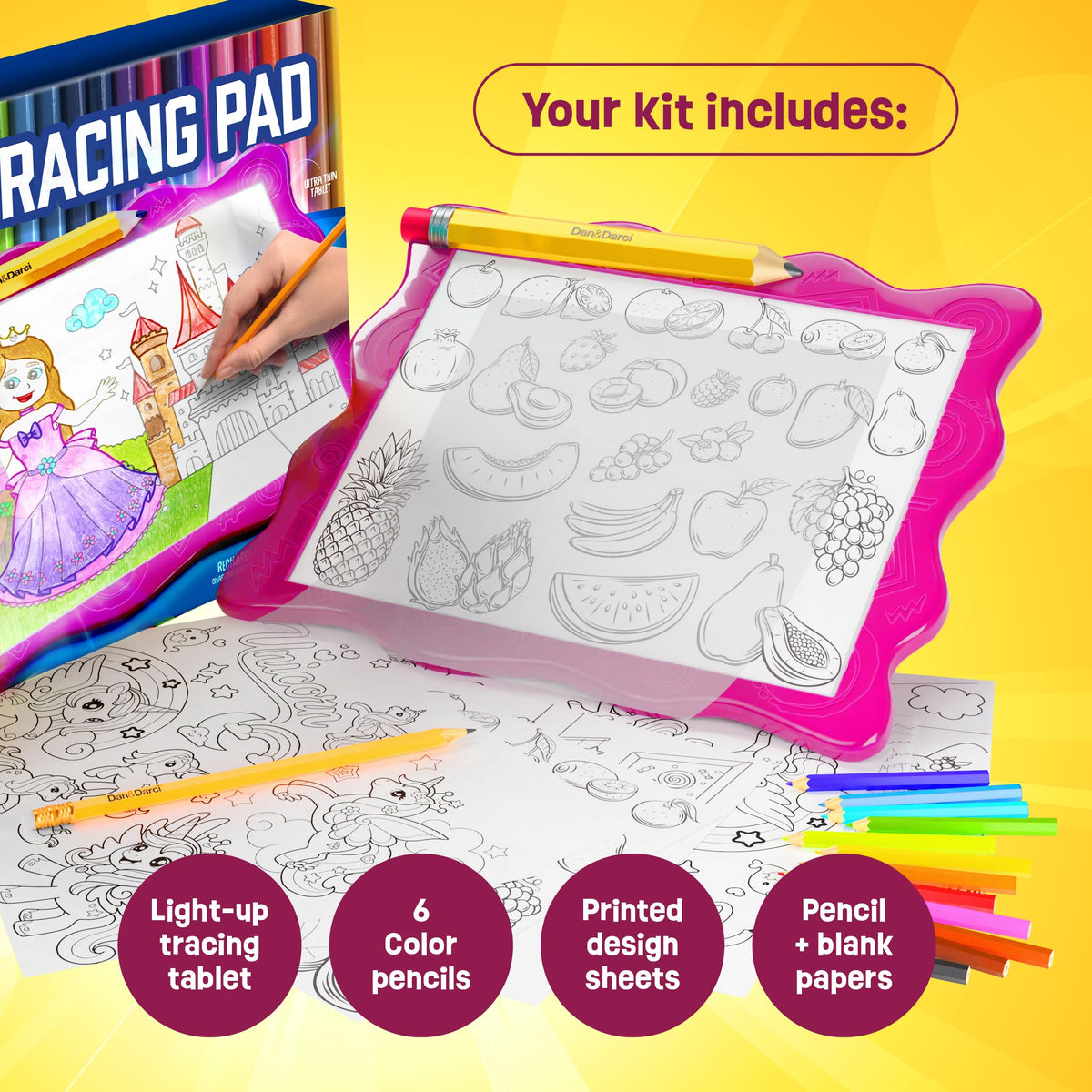 Dan&Darci standard pencil included for precise tracing and sketching