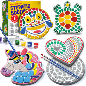 Dan&Darci unicorn design stepping stone with vibrant paints for kids' art projects