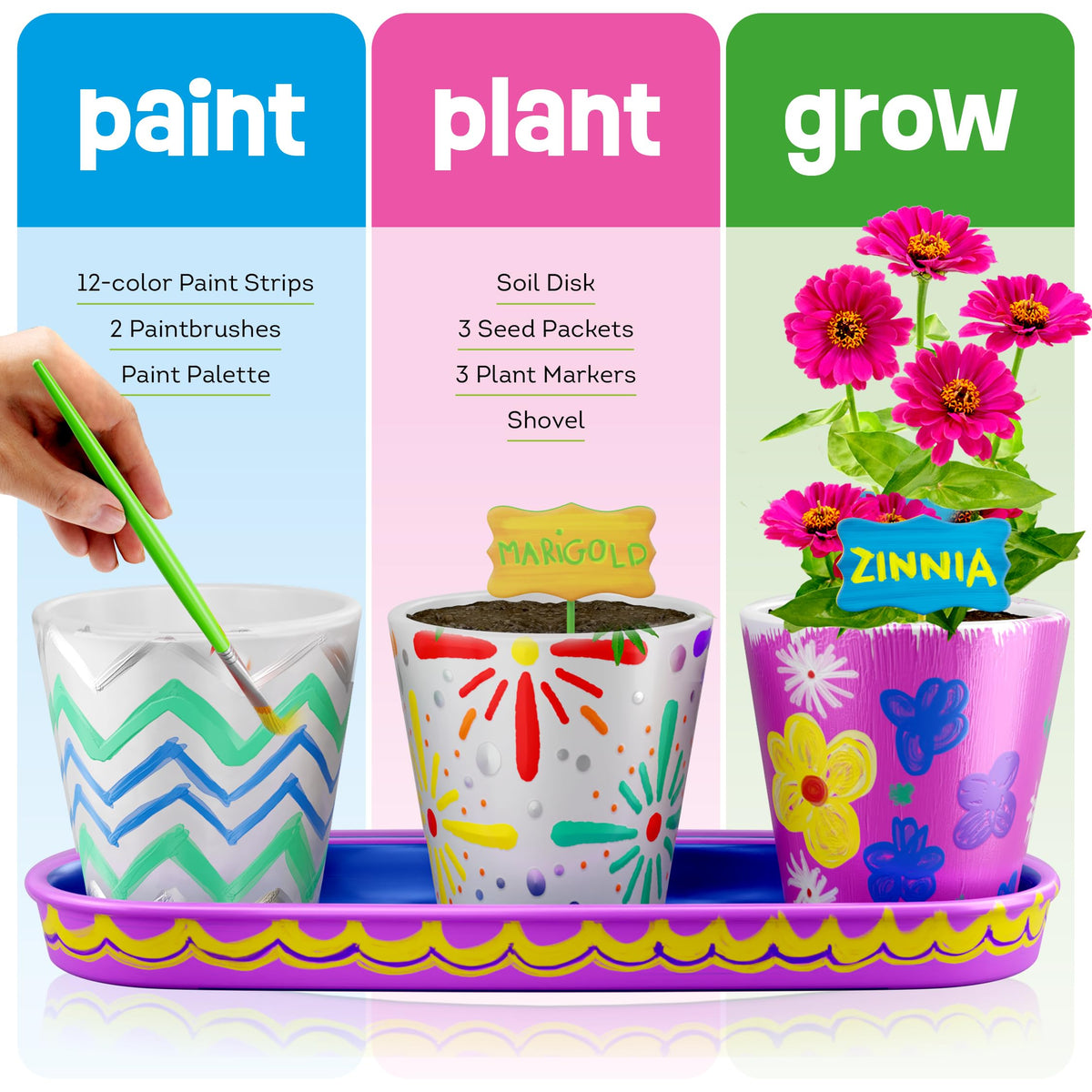 Dan&Darci stoneware pots set for decorating and planting