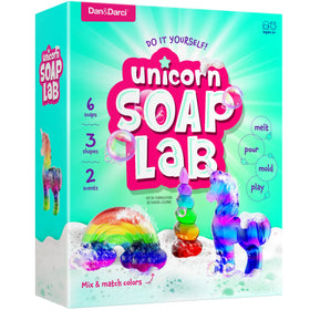 Dan-Darci Unicorn Soap Kit box shows colorful setup for creative play