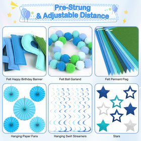 Danadia blue paper fans unfold for instant wall texture