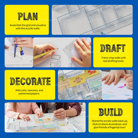 Dan&Darci architecture kit acrylic walls snap onto floor plans for sturdy models