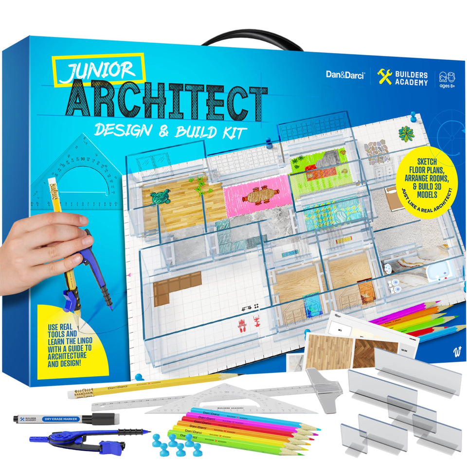 Dan&Darci architecture kit magnetic grid base enables quick 3D model assembly